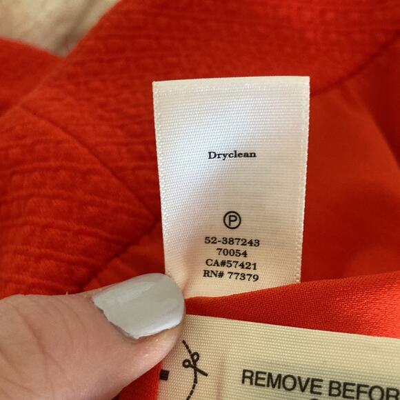 Ann Taylor Orange Stretch Pencil Skirt, Size 4 - Picture 8 of 8